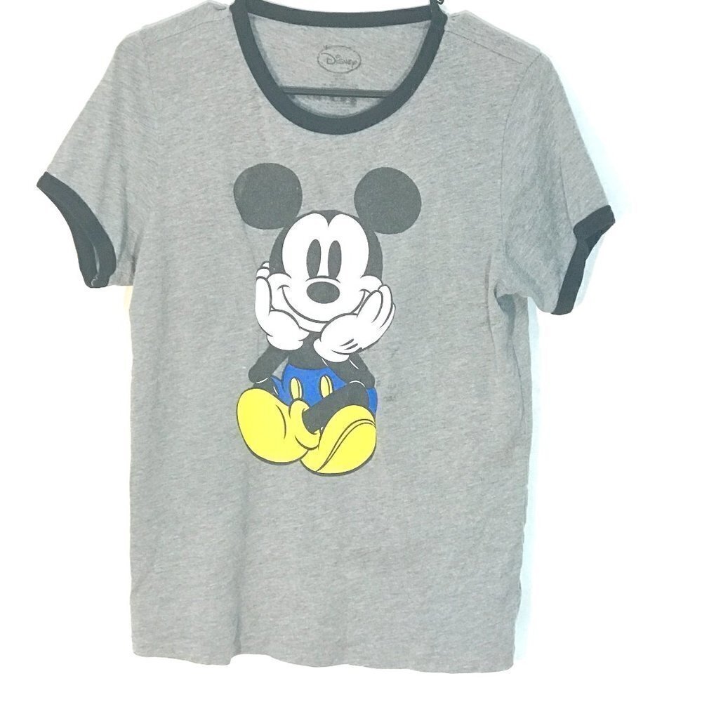 Disney Walt Disney Classic Mickey Mouse Short Sleeve Gray Tee T Shirt